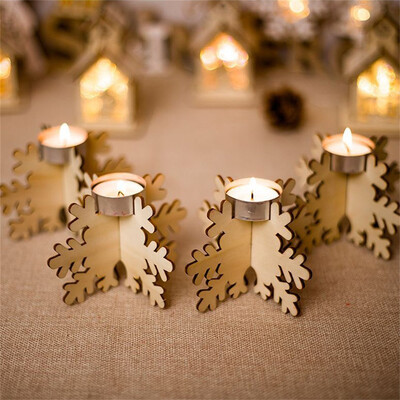 

YIWULACute Wooden Snowflake Christmas Candlestick Decorating Christmas Ornaments Toy