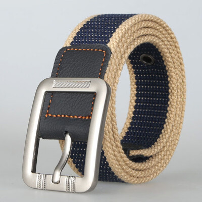 

Unisex belt fashion casual stripe canvas Men Alloy pin buckle belt outdoor sport Men&Women cowboy casual belt