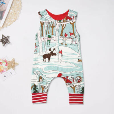 

US 1st Christmas Newborn Baby Boy Girls Xmas Reindeer Romper Jumpsuit Clothes