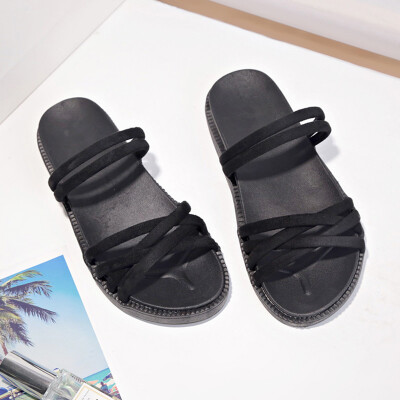 

Roman sandals womens summer Korean version of thick-soled hundred set casual non-slip cool drag-to-toed student shoes