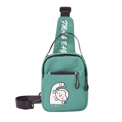 

Letter Girl Print Sports Shoulder Handbags Canvas Women Kids Chest Bags