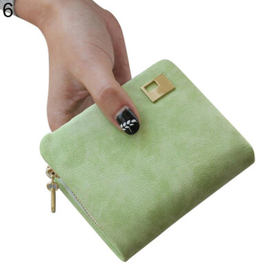 

Women Fashion Matte Faux Leather Change Coin Short Purse Clutch Trifold Wallet