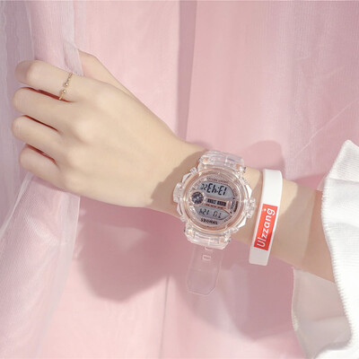 

Watch female student ins original wind transparent silica gel watch belt ice cream jelly macarone full of starry sugar fruit colo