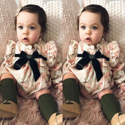 

UK Toddler Kids Baby Girl Autumn Flower Long Sleeve Dress Tutu Party Dress 6M-4Y