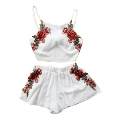

Toponeto 2-Pc Women Sissly Sexy Embroidery Lingerie Straps Bra&Panty Set Babydoll