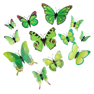 

12Pcs Wall Stickers PVC Butterfly Shape Wall Decal Sticker Home Living Room Nursery Refrigerator Stickers DIY Art Decoration Outdo