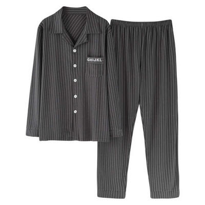 

Mens Casual Pajama Set Modern Long Sleeve Striped Pajamas