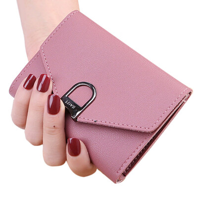 

Fashion Women Solid Color 3-Folds Short Wallet Student Purse Bag Card Holder