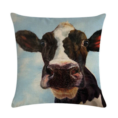 

Various Animal Oil Painting Series Linen Hug Pillowcase Home Sofa Decoration