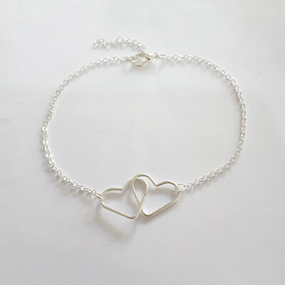 

Fashion wild new anklet alloy heart heart-shaped accessories foot chain simple heart connected anklet jewelry wholesale