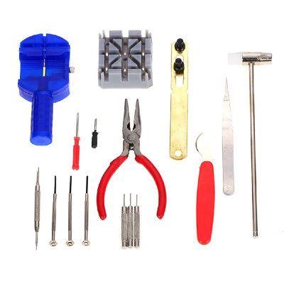 

16Pcs Watch Repair Kit Professional Complete Tool Set Watch Band Pin Link Spring Bar Remover Case Back Opener