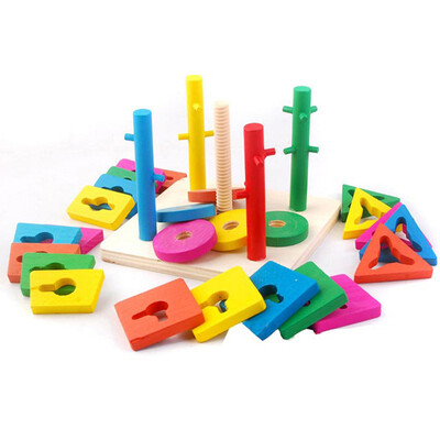 

Siaonvr Wooden Educational Preschool Learning Shape Color Recognition Geometric Puzzle