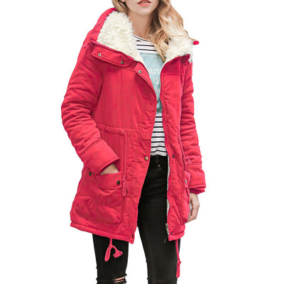 

Toponeto Womens Warm Long Coat Collar Hooded Jacket Slim Winter Parka Outwear Coats BKL