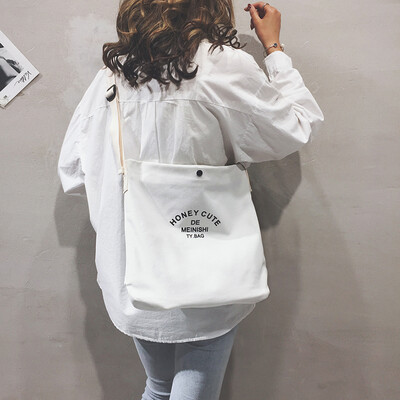 

Canvas big bag female 2019 new wave Korean version of the wild printing tote bag casual large capacity shoulder Messenger bag