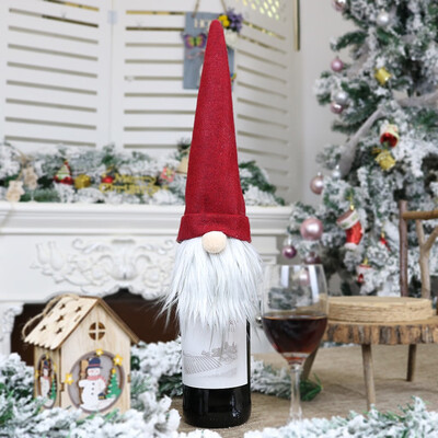 

Siaonvr Christmas Champagne Bottle Cover Dress Up Decoration Christmas Faceless Doll