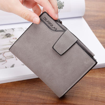 

Fashion Portable Small PU Leather Zipper Short Wallet Change Purse Cash Coin Pocket Pouch For Students Girls