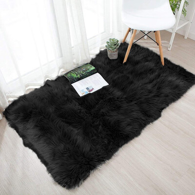 

Toponeto Wool Imitation Sheepskin Rugs Faux Non Slip Bedroom Shaggy Carpet Mats