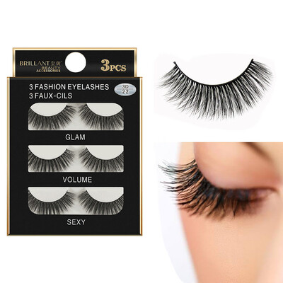 

〖Follure〗3 Pairs 3D Long False Eyelashes Makeup Natural Fake Thick Black Eye Lashes
