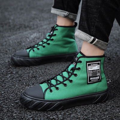 

Mens Shoes Autumn New Korean Version Baitao Harakata High-Up Canvas Shoes Mens Summer Ins Board Shoes Tide Shoes