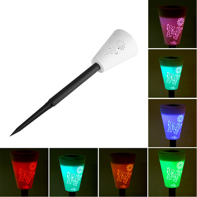 

4Pcs Plastic Solar Power 7 Color Changing LED Light Landscape Garden Lamp Outdoor Landscape Lamp Landscape Light