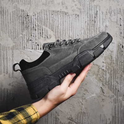 

2019 autumn new short boots mens low to help British wind casual mens shoes thick bottom trend shoes tooling shoes round head