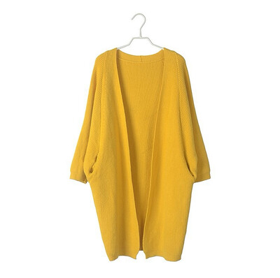 

2018 autumn&winter new loose large size sweater cardigan jacket in the long Korean version plus bat sleeve sweater