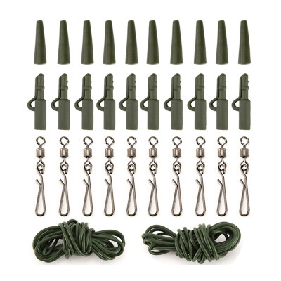 

32PcsSET Carp Fishing Tackle Weight Lead Clips Quick Link Swivels Tube Hair Rigs Professional Outdoor Fishing Trackle Tool