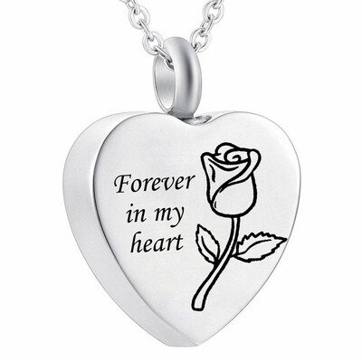 

Cremation Ashes Crystal Keepsake Urn Flower Necklace Forever In My Heart Jewelry