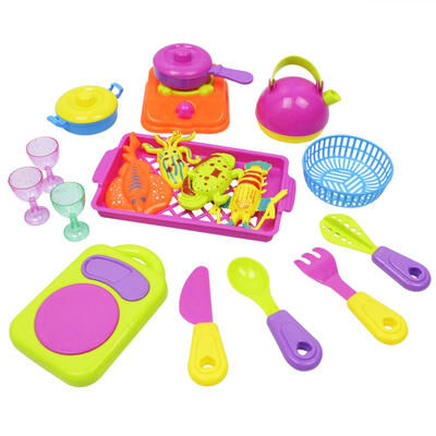 

18pcs Kitchen Toy Set Plastic Cooking Food Pretend Play Kid Education Toys