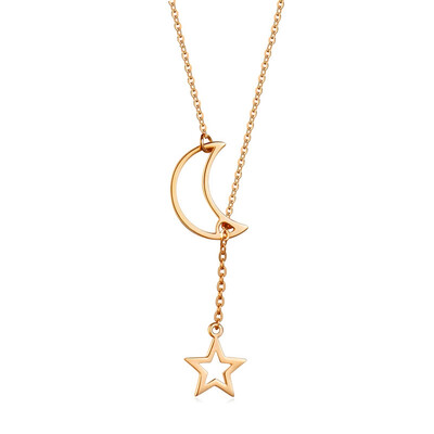 

Trendy Fashion Alloy Moon Star Story Chain Hanging Necklace Female Jewelry Gifts