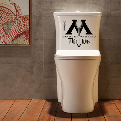 

Toponeto Ministry Of Magic Of This Way Bathroom Doors Decoration Wall Stickers Wall