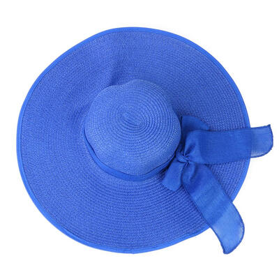 

Big Brim Bowknot Decor Straw Cap Women Girl Beach Foldable Visor Panama Hat