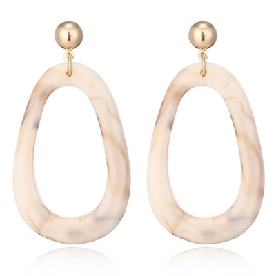

Fashion Leopard Print Multi-Color Acrylic Acetate Drop Earrings for Women Girl Personality Simple Geometric Statement Earrings