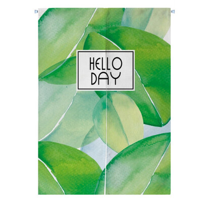 

Plant Green Leaves Printed Japanese Style Doorway Curtain Hanging Tapestry For Home Decoration
