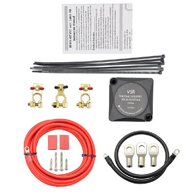 

Voltage Sensitive Relay Automatic Charging Relay Dual Battery Smart Isolator 12V140AVSRwith Wiring Kit