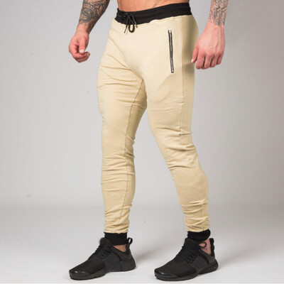 

Tailored Mens Summer Fitness Solid Bodybuilding Drawsting Long Sports Pants Trouser