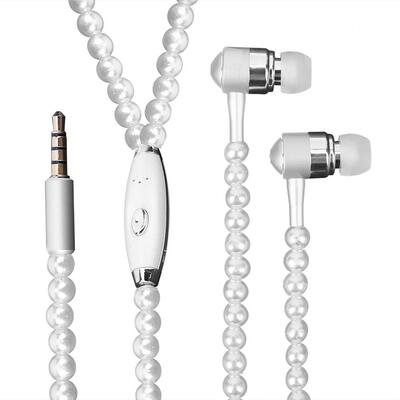 

12m39ft Fashion Pearl Necklace Earphone Stereo HiFi Headset
