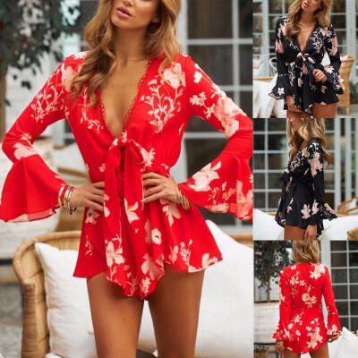 

Women Ladies Clubwear V Neck Playsuit Bodycon Party Jumpsuit&Romper Trousers