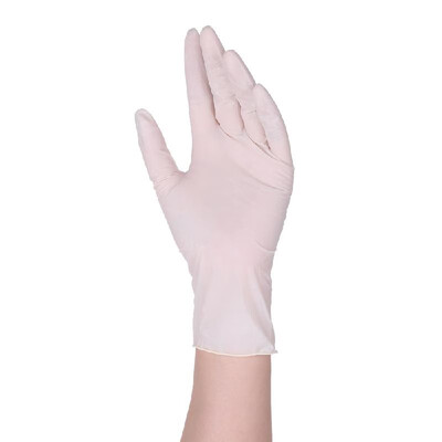 

Carevas100PCS Disposal Latex Gloves Powdered Exam Gloves SML Size Medical Food Industry Gloves