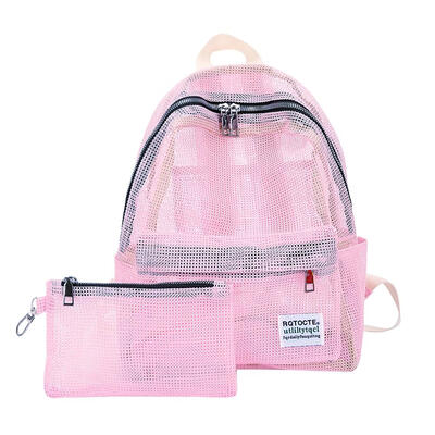 

Women Transparent Mesh Backpacks School Girls Travel Shoulder Bags Rucksack