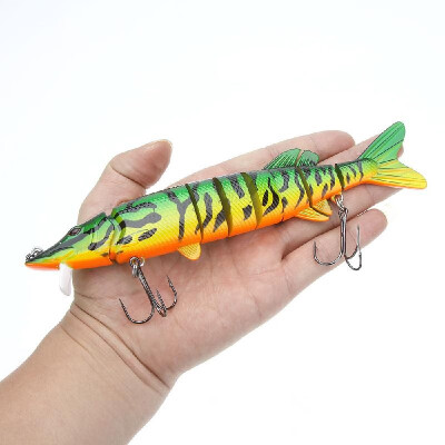 

Lixada 8" 20cm 67g Lifelike Multi-jointed 8-segement Pike Muskie Fishing Lure with Mouth Swimbait Crankbait Hard Bait Fish Trebl