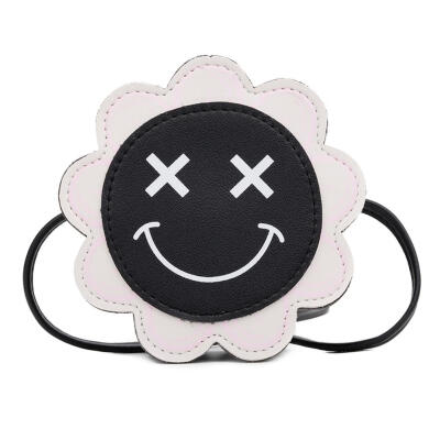 

Cute Smile Flower Shaped Shoulder Handbags Leather Kids Crossbody Bags