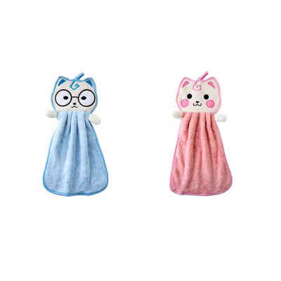 

Baby Kitty Hanging Hand Towel Cartoon Handkerchief Kitchen Newborn Washcloths Bathroom Cat Car Cleaning Cloth Dish Wash Towel