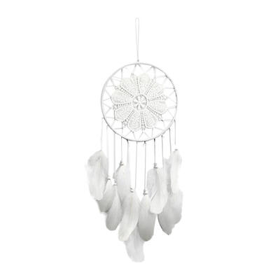 

Handmade Feathers Beads Crochet Dream Catcher Home Wall Art Hanging Decor