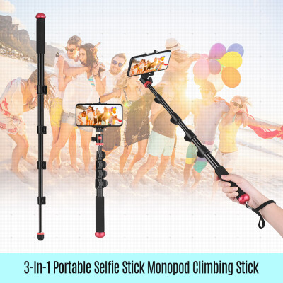 

KINGJOY Multifunctional Aluminium Alloy Selfie Stick with Adjustable Phone Clip Mini Ballhead Camera Camcorder Monopod Unipod Po