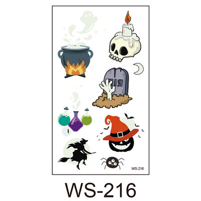 

New Style Cute Funny Halloween Cartoon Luminous Eco-friendly Tattoo Waterproof Safety Sticker