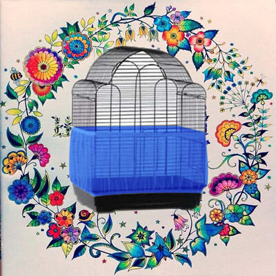 

〖Follure〗Bird Cage Seed Catcher Seeds Guard Parrot Mesh Net Cover Stretchy Shell