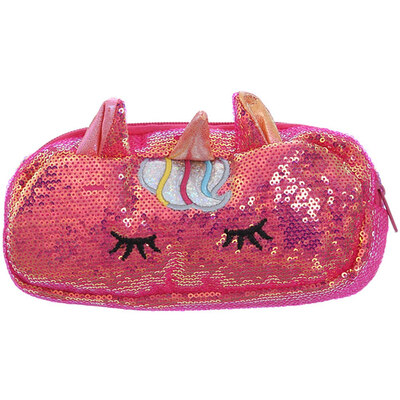 

Cartoon Girl Sequin Pen Bag Unicorn Stationary Case Reversible Sequins Makeup Organizer Handbag
