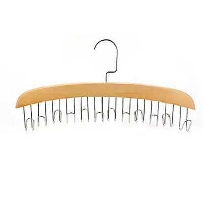 

Stainless Hanger 12 Belt Wood Steel Hooks Closet Accessories Wardrobe Tie Holder Storage Racks Laundry Organizer