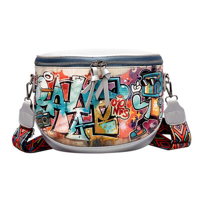 

Graffiti Printed Backpacks Women Girls Leather Messenger Shoulder Handbags